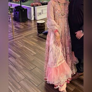Elegant Pink Embroidered Dress / Pakistani Suit